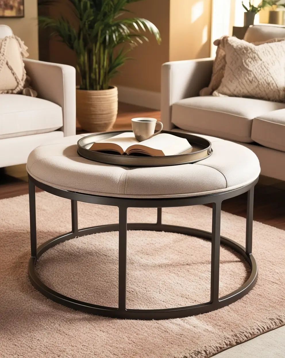 Ottoman Style Round Coffee Table