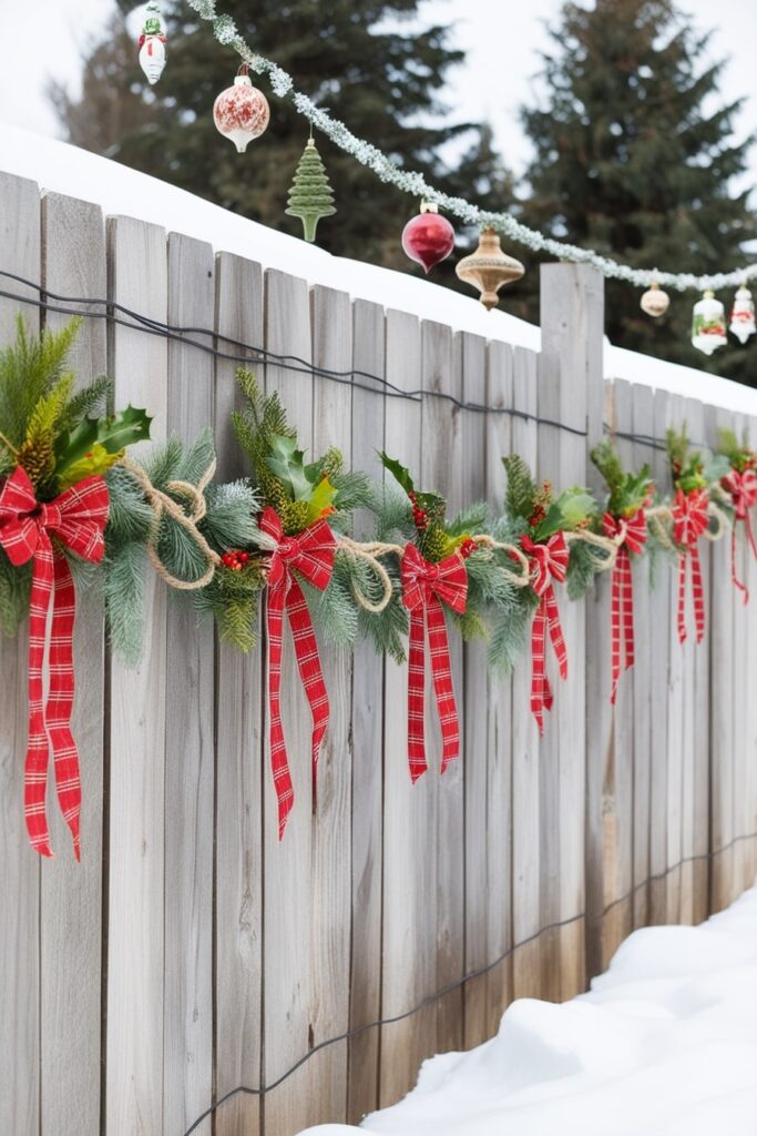 How to Decorate a White Picket Fence for Christmas