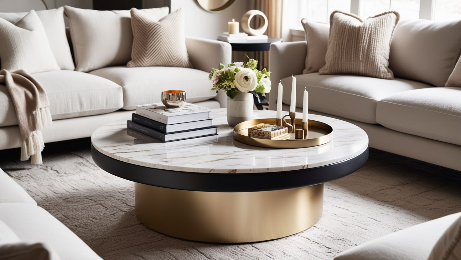 25+ Round Coffee Table Decor Ideas for living room 2025: Fresh and Stylish.