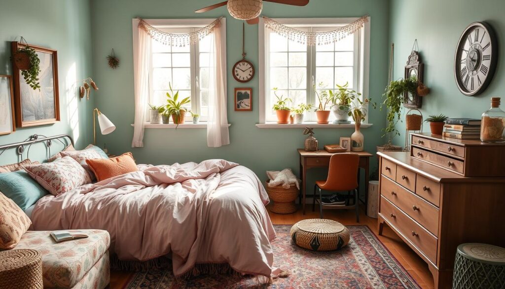 Green & Pink Bedroom Decorating Ideas