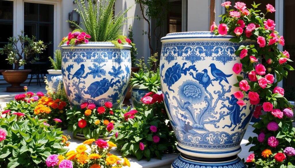 How To Decorate a Large Chinese Designed Planter Ideas